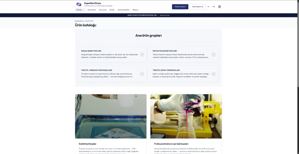 Süperkimya website screenshot